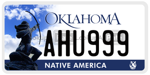 AHU999  license plate in OK