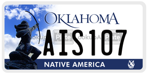 AIS107  license plate in OK