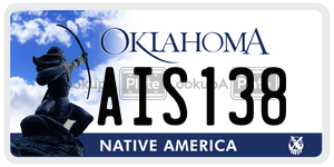 AIS138 license plate in Oklahoma