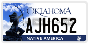 AJH652  license plate in OK