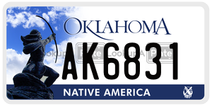 AK6831  license plate in OK