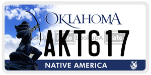 AKT617  license plate in OK
