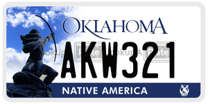 AKW321 license plate in Oklahoma