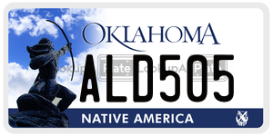 ALD505  license plate in OK
