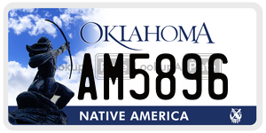 AM5896 license plate in Oklahoma