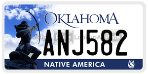 ANJ582  license plate in OK