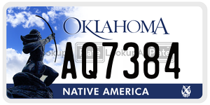 AQ7384  license plate in OK