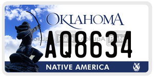 AQ8634  license plate in OK