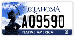 AQ9590  license plate in OK