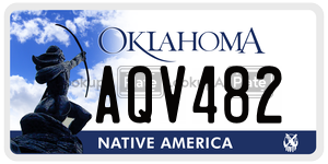 AQV482 license plate in Oklahoma