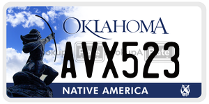 AVX523  license plate in OK