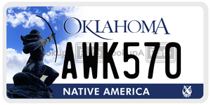 AWK570 license plate in Oklahoma