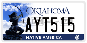 AYT515 license plate in Oklahoma