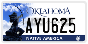 AYU625  license plate in OK