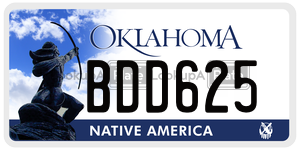BDD625  license plate in OK