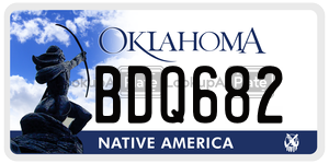 BDQ682  license plate in OK