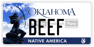BEEF license plate in Oklahoma