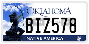 BIZ578  license plate in OK
