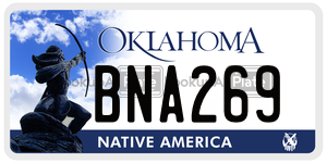 BNA269 license plate in Oklahoma