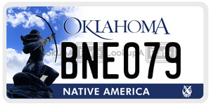 BNE079  license plate in OK