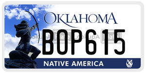 BOP615  license plate in OK