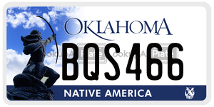 BQS466  license plate in OK