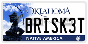 BRISK3T  license plate in OK