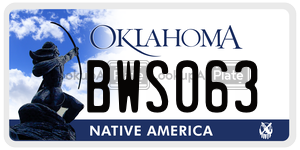 BWS063 license plate in Oklahoma