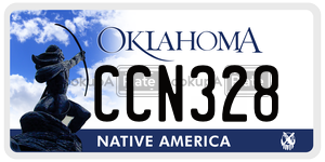 CCN328  license plate in OK