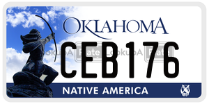 CEB176  license plate in OK