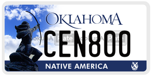 CEN800  license plate in OK