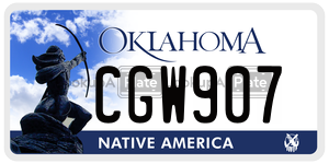 CGW907  license plate in OK