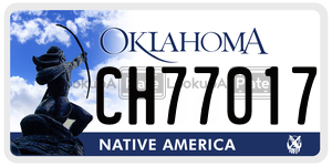 CH77017  license plate in OK