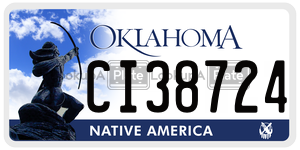 CI38724 license plate in Oklahoma