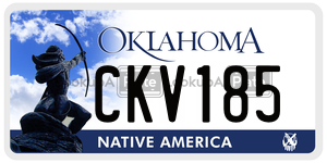 CKV185  license plate in OK