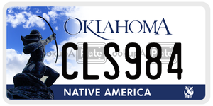 CLS984  license plate in OK