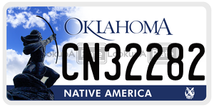 CN32282 license plate in Oklahoma