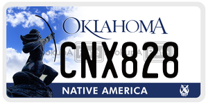 CNX828  license plate in OK