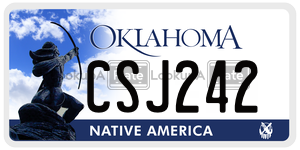 CSJ242 license plate in Oklahoma