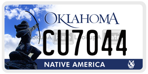 CU7044 license plate in Oklahoma