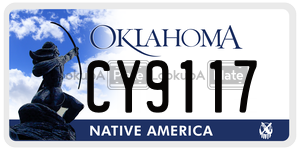 CY9117 license plate in Oklahoma