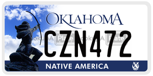 CZN472  license plate in OK