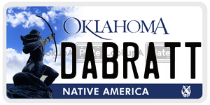 DABRATT license plate in Oklahoma