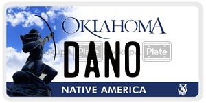 DANO  license plate in OK