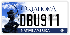 DBU911 license plate in Oklahoma