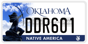 DDR601  license plate in OK