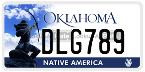 DLG789  license plate in OK