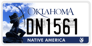 DN1561  license plate in OK