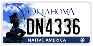 DN4336  license plate in OK