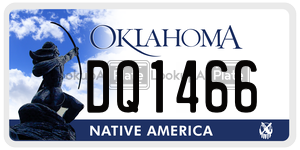 DQ1466  license plate in OK